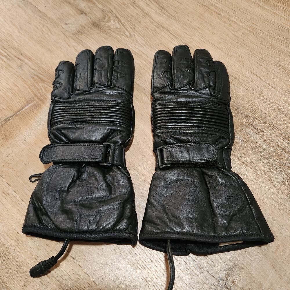 FIRSTGEAR Heated Motorcycle Rider Gloves Mens Large Leather Thinsulate Aqrotex